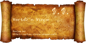 Vertán Vince névjegykártya
